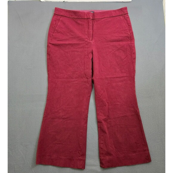 J. Crew Factory Women 14 Vintage Burgundy Kelsey Flare Ankle Chino Pants - Picture 1 of 10